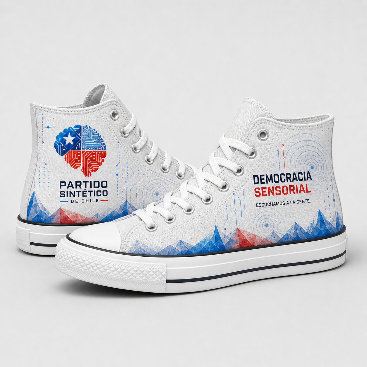 Chucks · Democracia Sensorial — Escuchamos a la gente. Edición Partido Sintético de Chile.